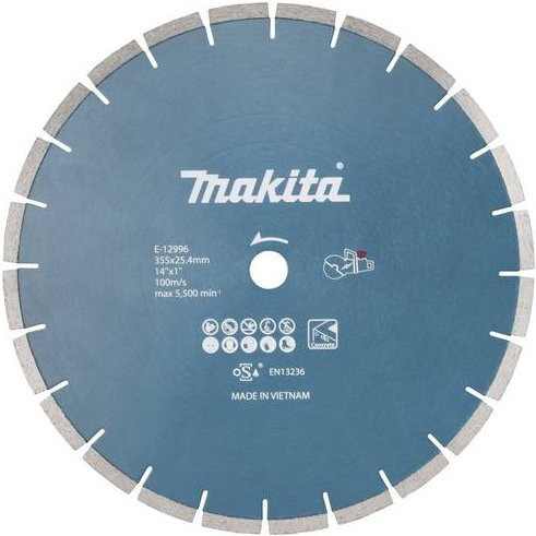 Makita Diamanttrennscheibe für Beton in Blau, Durchmesser: 355 mm - Bild 1