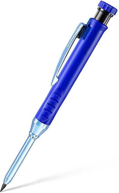 MROOFUL Zimmermanns-Druckbleistift mit Anspitzer, 2,8 mm Graphitmine 2B, Blau - Bild 1