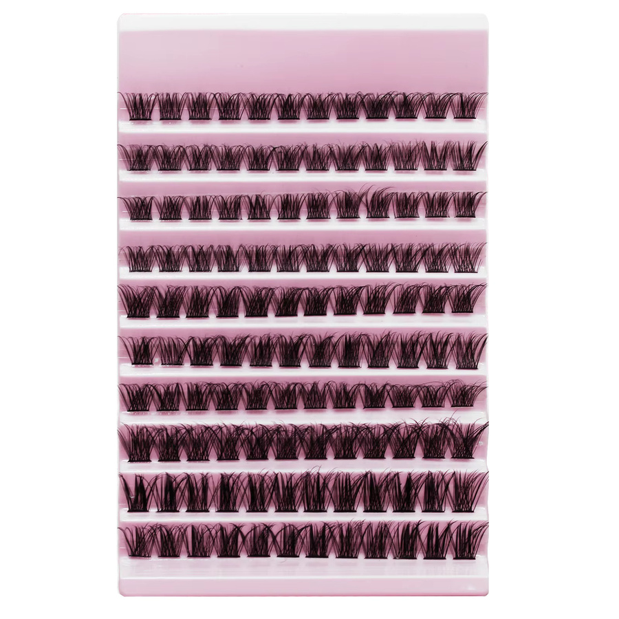 Wimperncluster, 120 Stück, 8–16 mm, D-Locken, Black, Natürlich - Bild 6