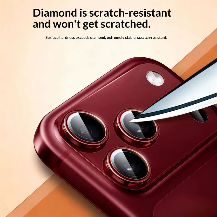 Matter Metall-Kameraobjektivschutzfilm für iPhone 18 Pro Max in Schwarz und Rot mit Anti-Reflexions-Ultra-Klar-Effekt - Bild 3