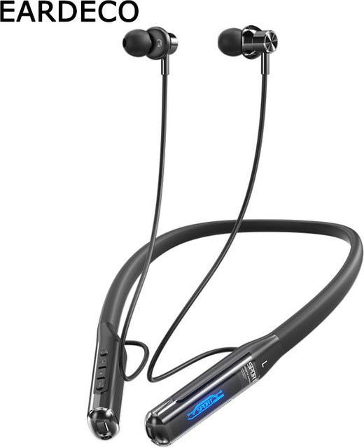 EARDECO Bluetooth-Kopfhörer mit Nackenbügel und Mikrofon für Sport, 80 Stunden Wiedergabe, Stereo-Bass, in Schwarz oder Silber - Bild 1