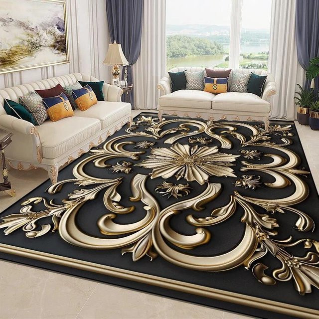 Karpetti 3D Blumenteppich mit floralem Design, rutschfest und waschbar, B/T: 80 x 160 cm, Mehrfarbig - Bild 1