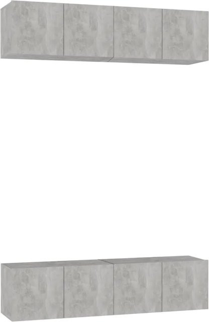 Set aus 4 vidaXL TV-Schränken aus Holzwerkstoff in Betongrau, Wandmontage, B/T/H: 60 x 30 x 30 cm - Bild 1