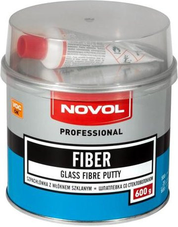 Novol Spachtelmasse Fiber mit Glasfaser in Weiß, 600 g - Bild 1