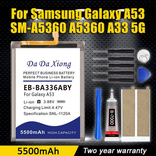 Samsung Ersatzakku 5500mAh EB-BA336ABY EB-BA336ABS EB-BA536ABY für Galaxy A53 5G und A33 5G inklusive Werkzeug-Set - Bild 1