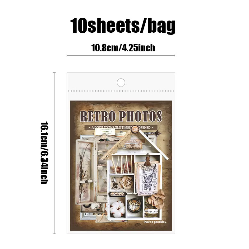 Mr. Paper Retro-Aufkleber im Vintage-Design, 10 Blatt, Mehrfarbig - Bild 5