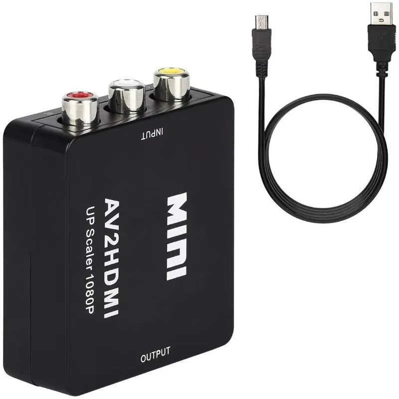 RCA zu HDMI Konverter AV zu HDMI Adapter für 1080P Full HD in Schwarz mit USB-Ladekabel unterstützt PAL und NTSC - Bild 2