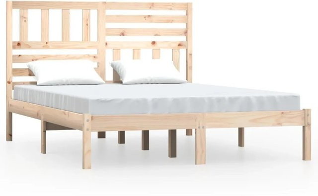 vidaXL Massivholzbett aus Kiefer in Rustikalem Design, B/T/H: 160 x 200 x 100 cm - Bild 1