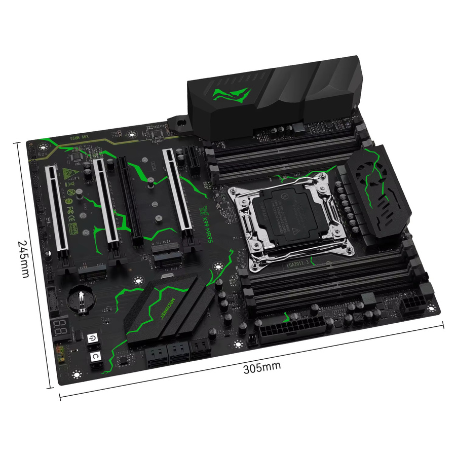 MACHINIST X99 MR9S ATX Motherboard LGA 2011-3 in Schwarz mit Unterstützung für Intel Xeon E5 V3/V4 CPUs, DDR4 RAM, NVME M.2 und USB-C - Bild 3