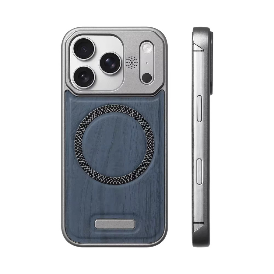 YUEDESHENG Rahmenlose magnetische Hartschale mit Holzmaserung für iPhone 17 Pro Max 16 15 14 13 12 kompatibel mit MagSafe Wireless Charging Slim Case - Bild 2