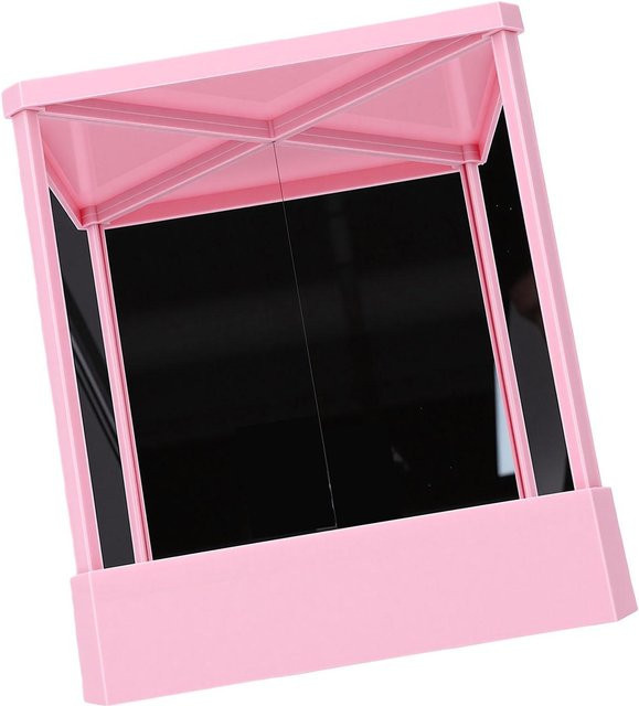 Nicht umkehrender Kosmetikspiegel für Schreibtisch und Schminktisch in Pink mit echter Reflexion - Bild 1