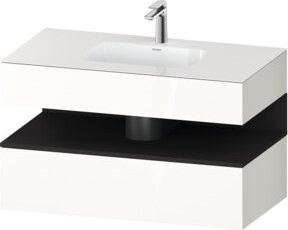 Duravit Einbauwaschtisch-Möbel-Set Qatego in Grau und Weiß, B/T/H: 100 x 55 x 60 cm - Bild 1