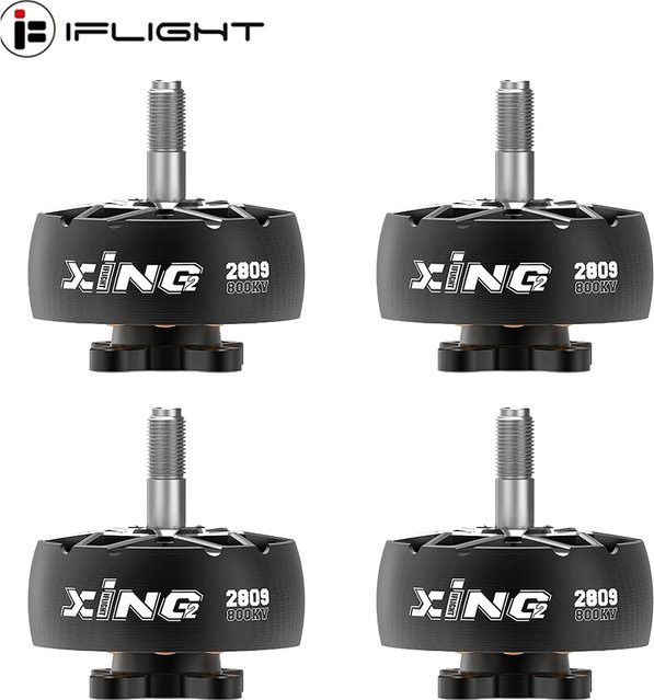 IFlight XING2 2809 Bürstenloser Motor mit 5 mm Titanlegierung-Schaft für 7–8 Zoll Propeller 4–6S RC FPV Drohne in Schwarz - Bild 1