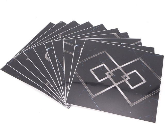 10 Stück GoolRC Fliesen Wandaufkleber aus PVC in Schwarz mit geometrischem Art Deco Design zur selbstklebenden Gestaltung von Küche und Wohnzimmer - Bild 1