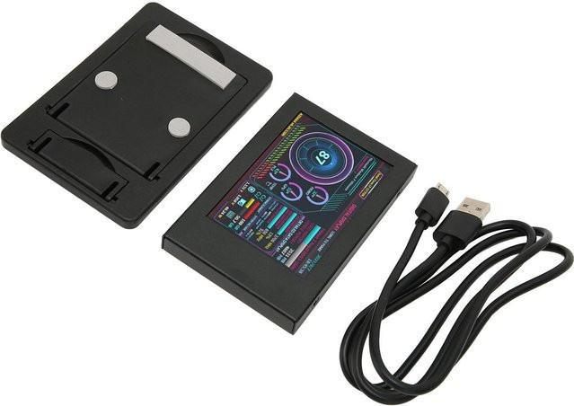 DIYelecs 3,5 Zoll IPS Mini-Computer-Temperaturmonitor mit USB-C Anschluss, Schwarz, PC-Sensorpanel für CPU und RAM Datenanzeige - Bild 1