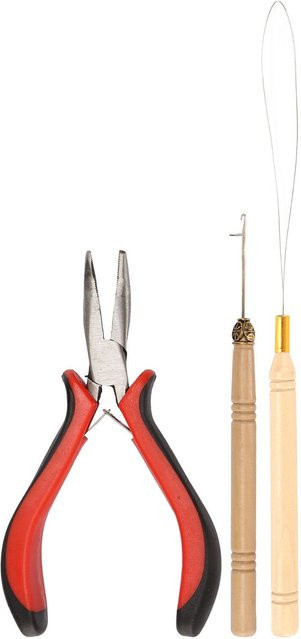 Koogeelife Haarverlängerungs-Werkzeugset mit Silikonringen, Weiß, Unisex - Bild 1