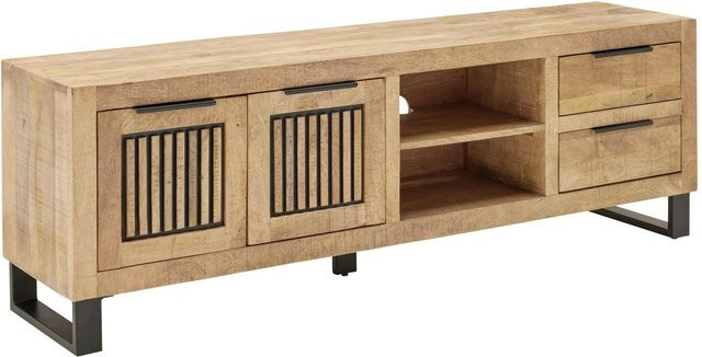 Mömax TV-Element Everest im Industrial Design aus Mango-Holz und Metall, Farbe: Braun/Schwarz, Breite: 175 cm - Bild 1