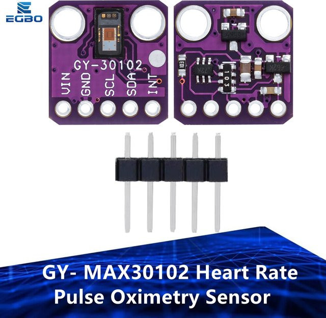 EGBO GY-MAX30102 Herzfrequenz-Pulsoximetrie-Sensormodul I2C 3V-5V in Purple - Bild 1