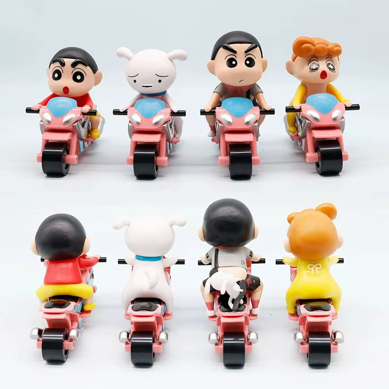 Bandai Crayon Shin-chan, Anime Figur, Motorrad Modelle, 4-teiliges Set - Bild 3