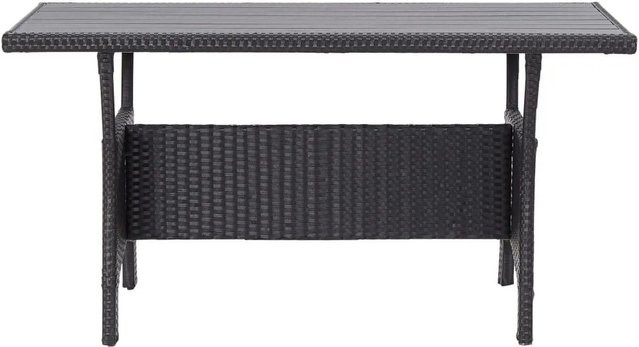 Furnicato Gartentisch aus PE-Rattan in Schwarz für Garten und Terrasse, B/T/H: 120 x 70 x 66 cm - Bild 1