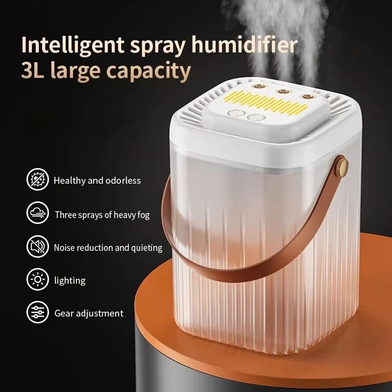 BALASHOV Smart Cool Mist Luftbefeuchter mit 3 Düsen und Nachtlicht, Schwarz, 3 l - Bild 2