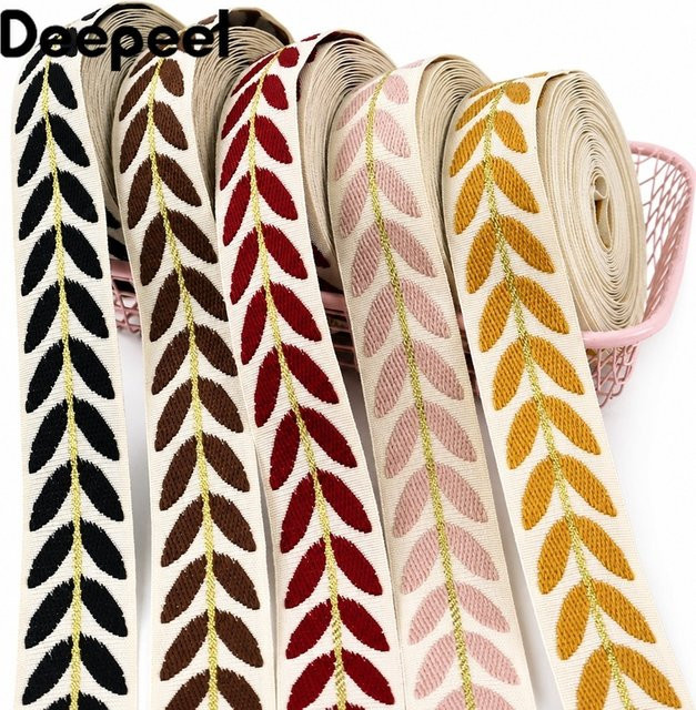 Deepeel Jacquard-Gurtband aus Polyester in Grün und Multicolour, Breite: 25 mm - Bild 1