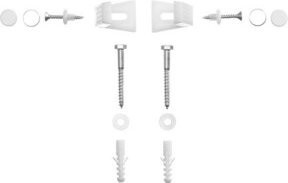 Duravit Befestigung mit Abdeckkappen in Weiß und Chrom, 45 x 35 mm - Bild 1