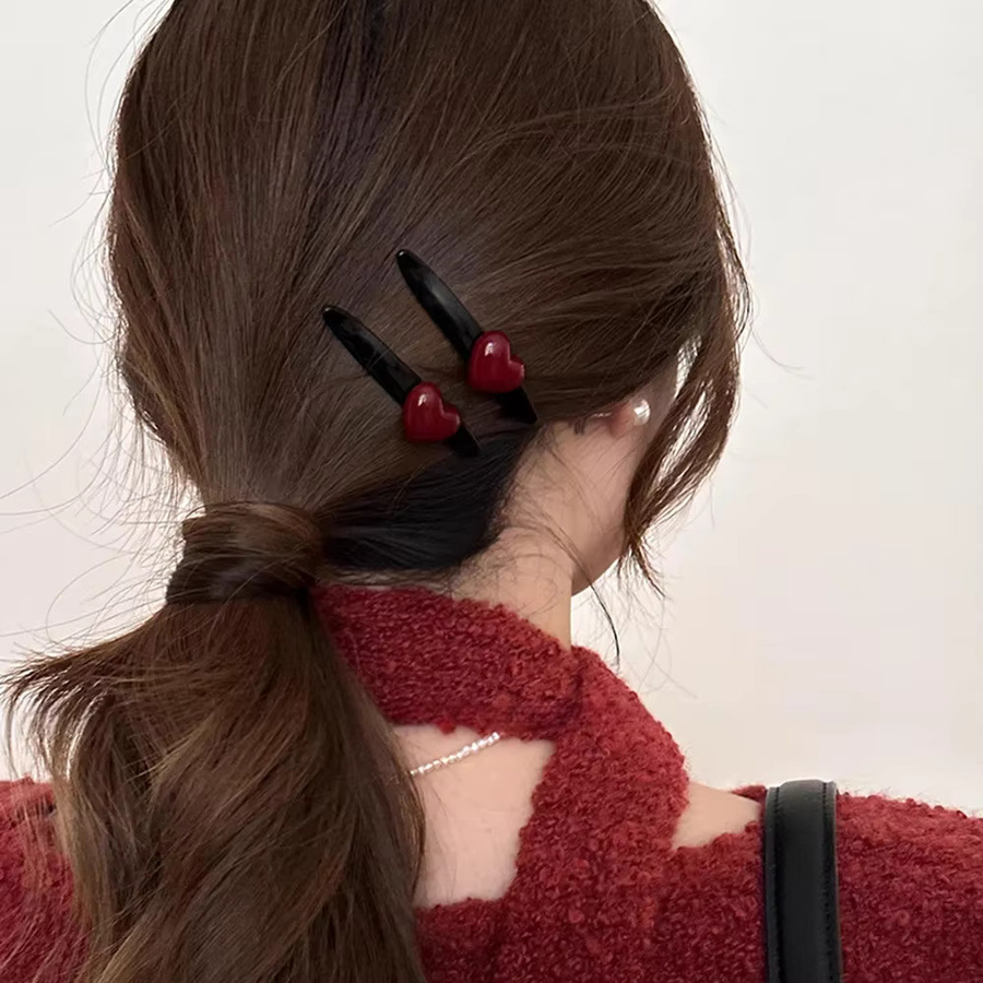 Haarspange herzförmig, schokoladenrot, Unisex - Bild 3