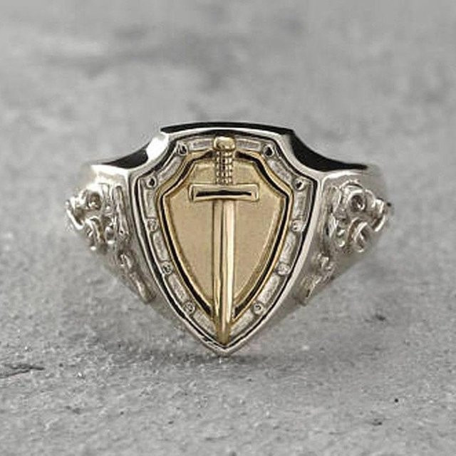 My fine jewelry Siegelring, Silber, Herren, Schild Ritter Schwert Design - Bild 1