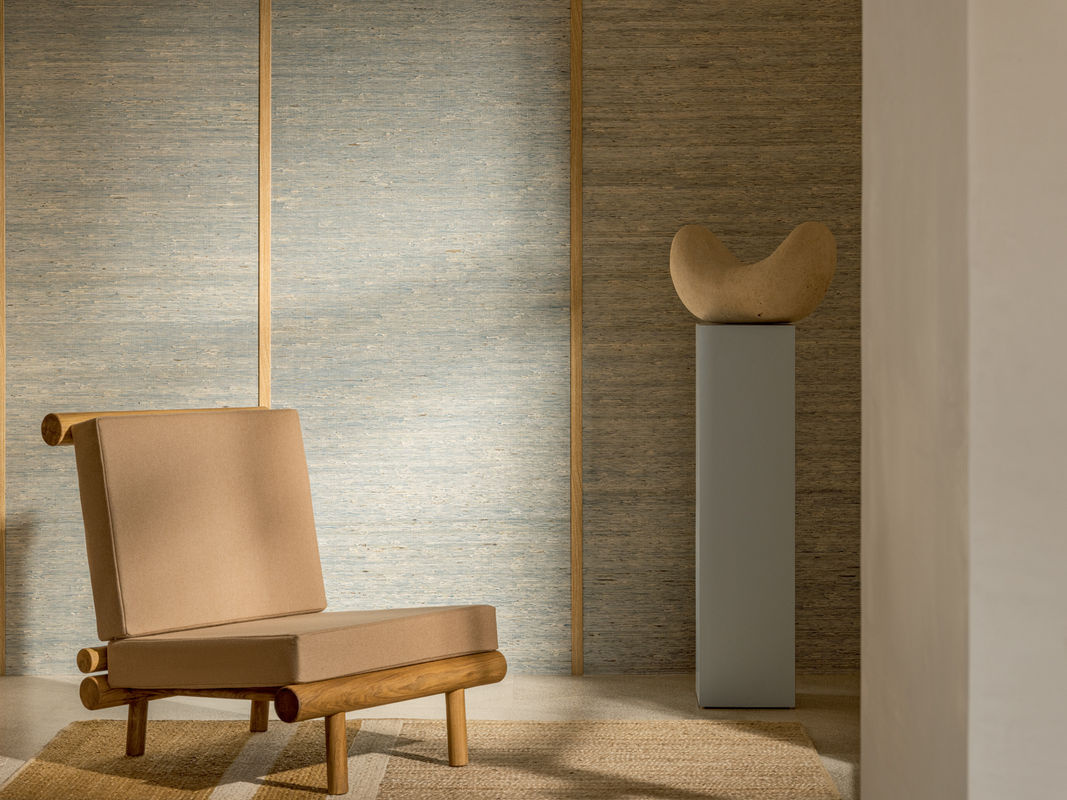 Élitis Tapete Grasscloth RM 1083 42 mit Streifenmuster und minimalistischem Design - Bild 3