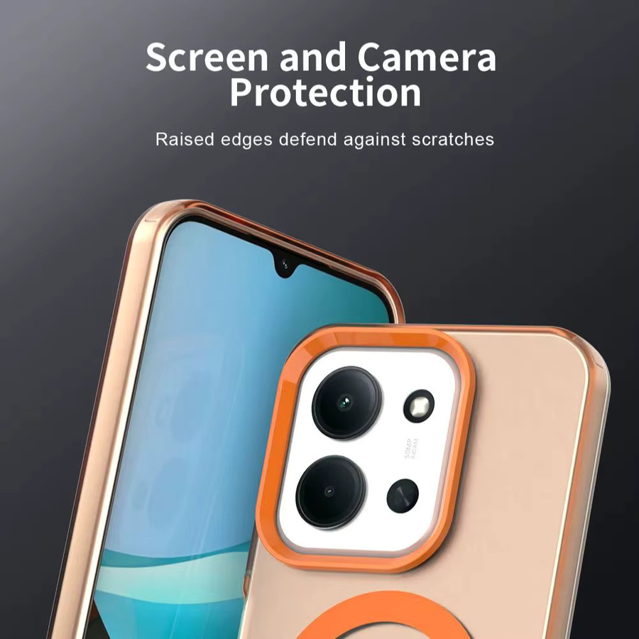Xiaomi Magnetische kabellose Ladehülle für Redmi 15C 14C 13C A3 transparent orange - Bild 3