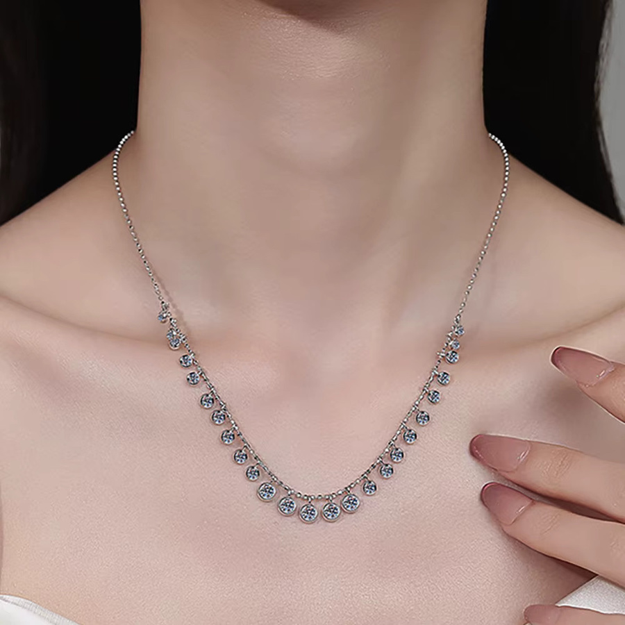 MUXIFC Halskette, 925 Silber, Moissanit, Brillant, Unisex - Bild 2