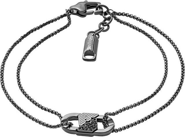 Emporio Armani Armband, Edelstahl, Schwarz, Herren - Bild 1