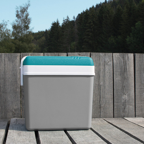 Kühlbox Grau/Weiß mit blauem Deckel, 24 l - Bild 2
