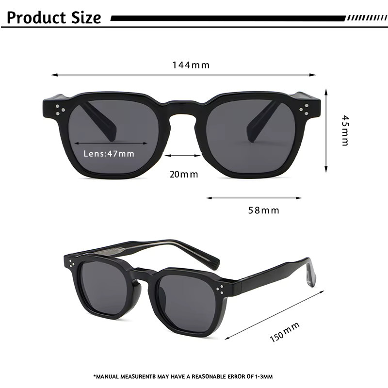 HBK Retro Sonnenbrille, Vollrand, Kunststoff, Unisex - Bild 4