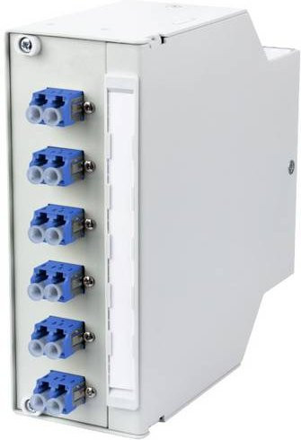 Metz Connect OpDAT REGpro VIK 6xLC-Duplex OS2 LWL-Patchpanel 6 Port LC in Grau und Weiß - Bild 1