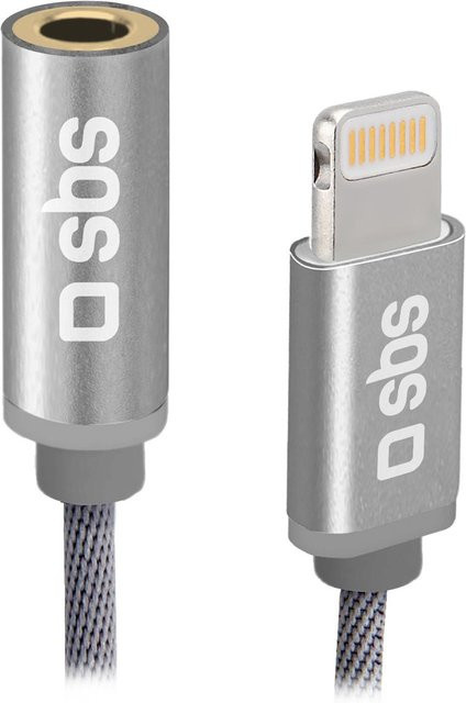 SBS Adapter Lightning-Stecker auf 3,5 mm Klinkenbuchse, Grau - Bild 1