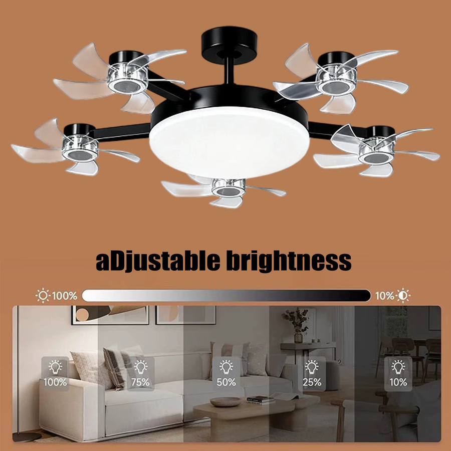 APWIKOGER 2-in-1 Deckenventilator im Drohnen-Stil mit LED-Lampe, E27-Fassung, Fernbedienung, Schwarz oder Weiß - Bild 3