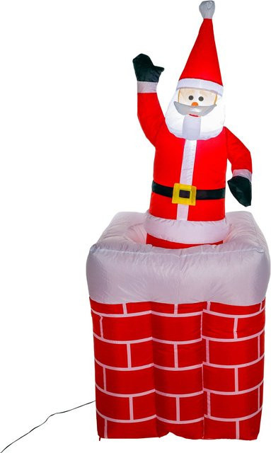 Aufblasbarer Weihnachtsmann HI in Rot als Weihnachtsdekoration, Höhe: 180 cm - Bild 1