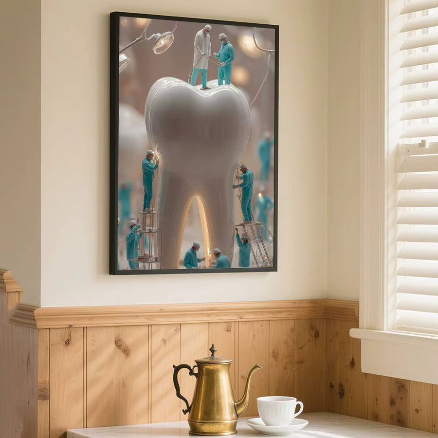 KAYOU Zahnimplantat Dental-Kunst-Poster als selbstklebender wasserdichter Wandaufkleber für Kaffeehaus und Bar - Bild 4