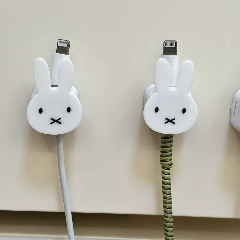 Miffy Datenkabel-Organizer und Handyhalterung für den Schreibtisch, weiß, wandmontiert - Bild 2