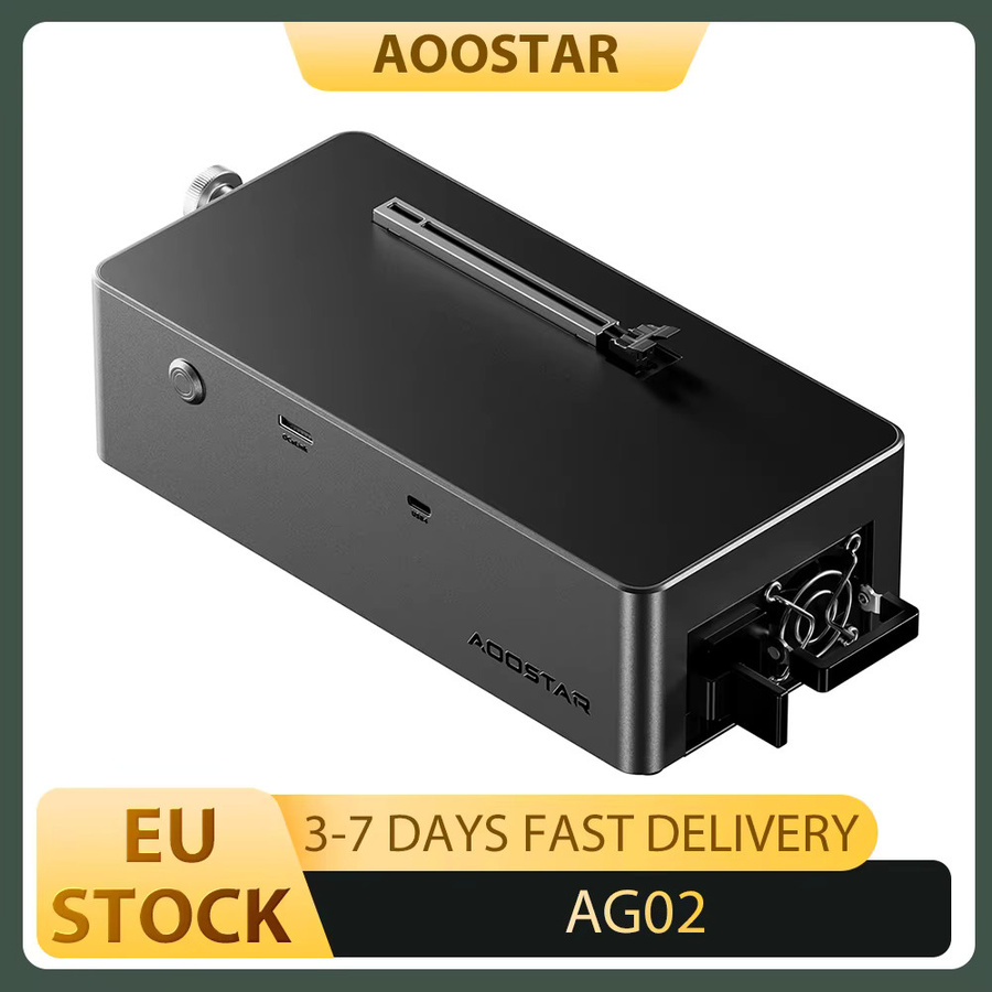 AOOSTAR AG02 EGPU-Dock in Schwarz mit Oculink- und USB4-Anschluss, 100W Rückwärtsladung und integriertem 800W-Netzteil inklusive TGX-Schnittstelle für Hot-Swap - Bild 2