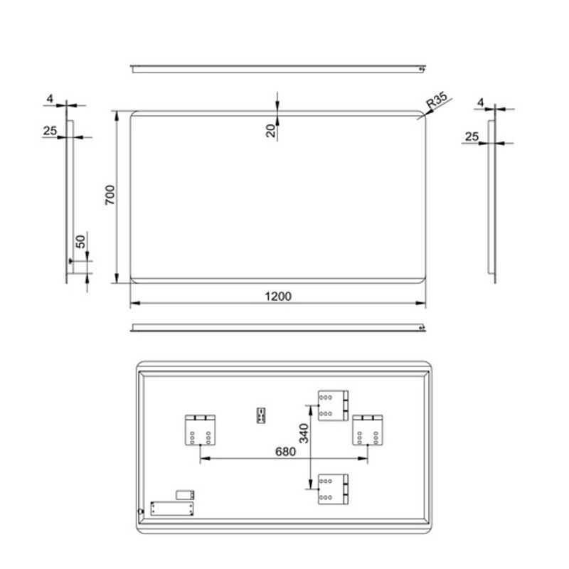TALOS Badspiegel mit LED-Beleuchtung in Aluminium Silver, B/H: 120 x 70 cm - Bild 3