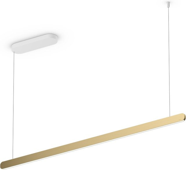 Occhio Mito linear volo 140 up LED-Pendelleuchte in Weiß matt mit Bronze-Kopf, dimmbar mit Occhio air Modul und x-tra warm LED (2200K - 3500K) - Bild 1