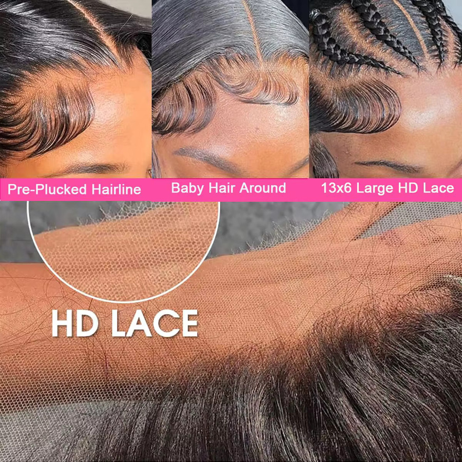 QZOQZO Echthaarperücke Kinky Curly HD Lace Frontal, 42 Zoll, Damen - Bild 3