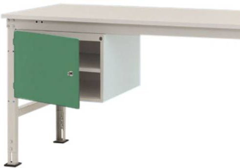 Manuflex ZB4713.6011 Universal Gehäuse-Unterbau Stationär in Grün mit 1 Tür links angeschlagen, Nutzhöhe: 300 mm, für Tischtiefe: 800 mm - Bild 1