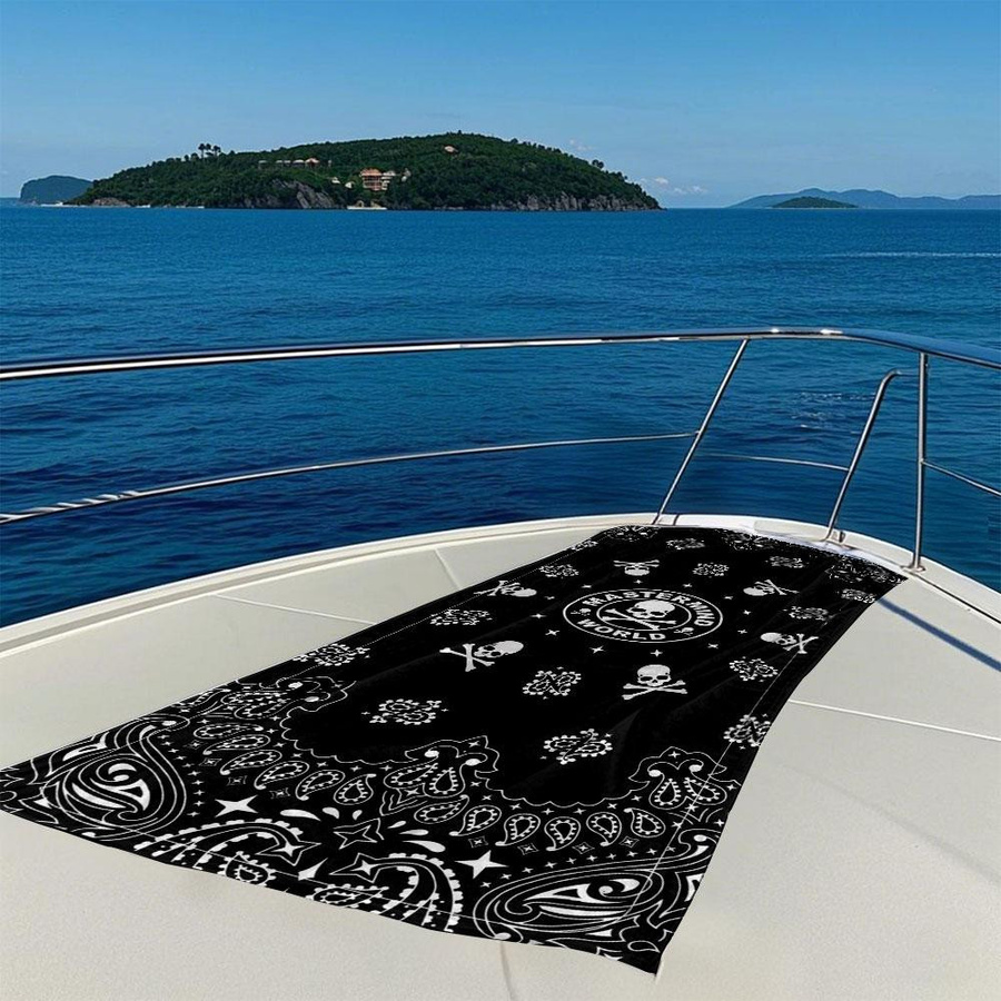 Bandana Schädel Strandtuch von JMG Household Supplies, Schwarz, B/T/H: 60 x 120 cm - Bild 4