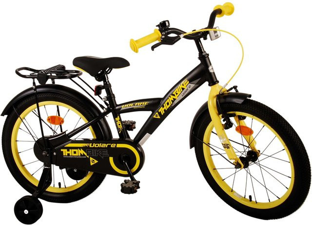 TPFSports Thombike Kinderfahrrad, 18 Zoll, Schwarz/Gelb, Rücktritt, Handbremse - Bild 1