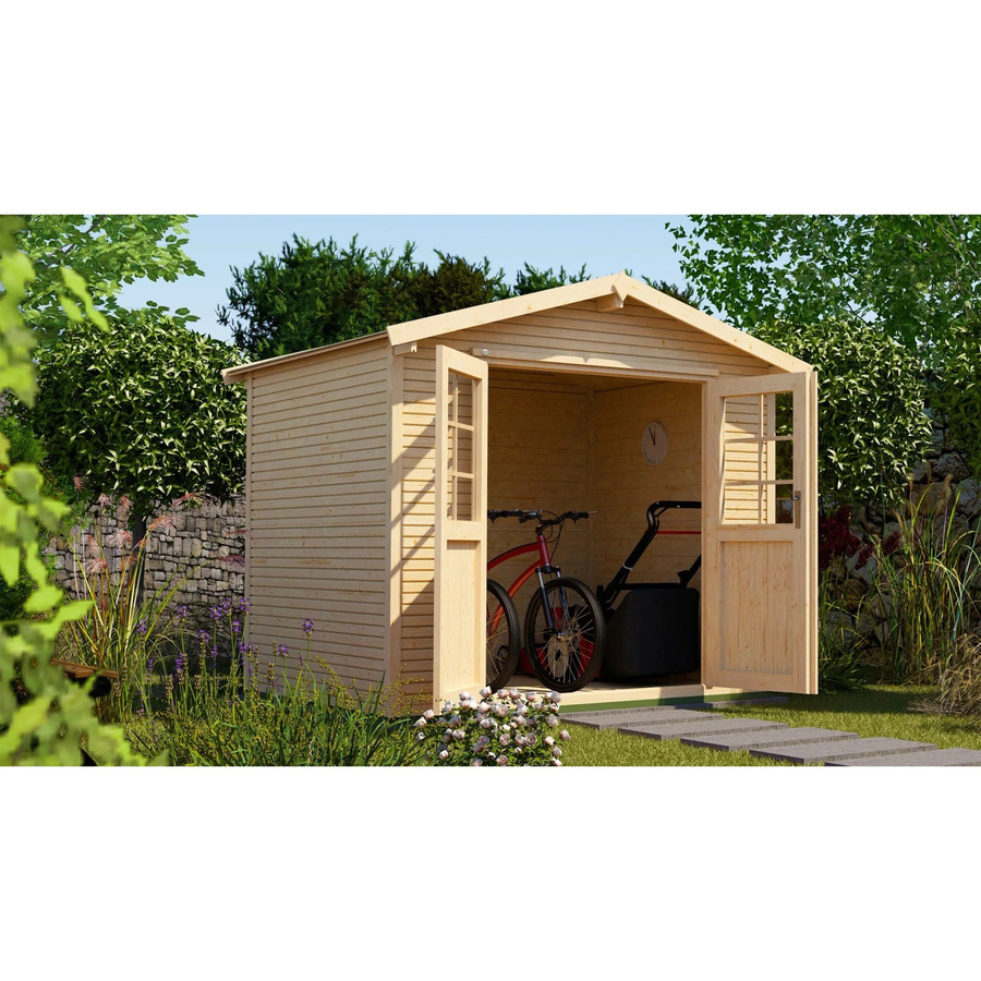 Weka Gartenhaus 218 Gr. 3 mit wekaLine Satteldach in Natur und Beige, B/H/T: 301 x 234 x 235 cm - Bild 2