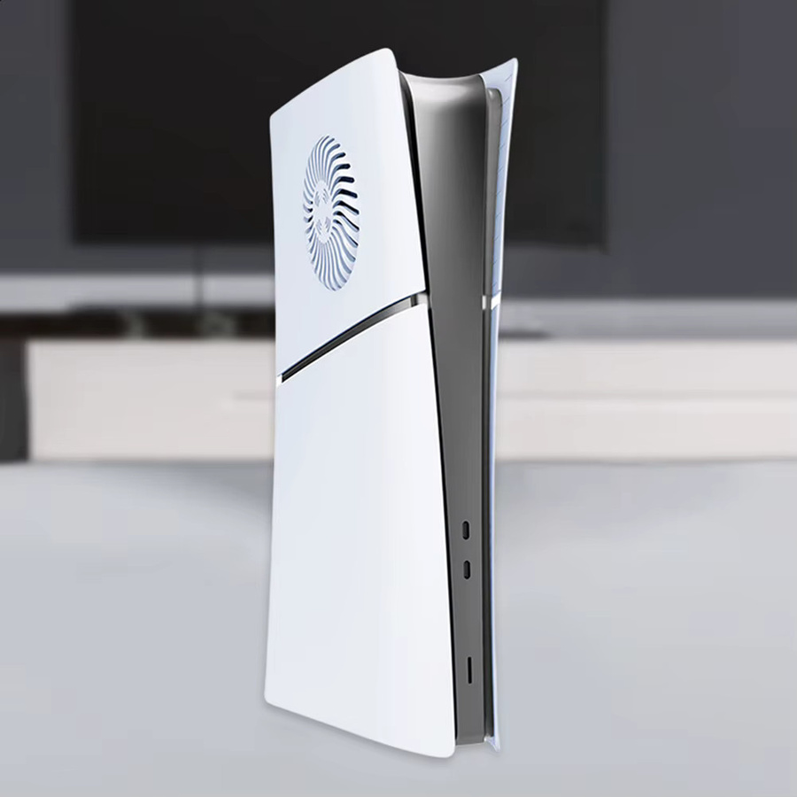 Kratzfestes Ersatzgehäuse mit Kühlöffnungen aus ABS für Sony Playstation 5 Slim in Weiß - Bild 3
